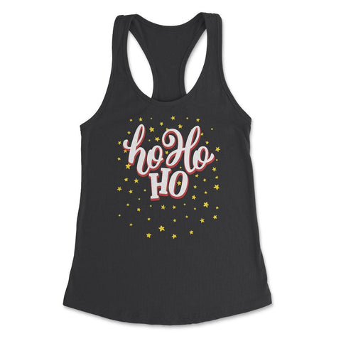 HO HO HO With stars Christmas Typography Fun T-Shirt Tee Gift Women's