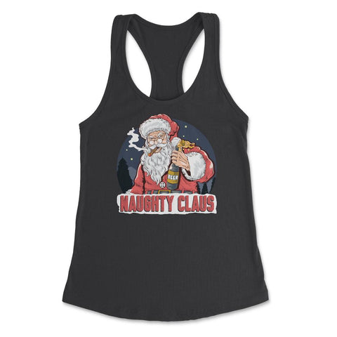XMAS Naughty Claus Funny Humor T-Shirt Tee Gift Women's Racerback Tank