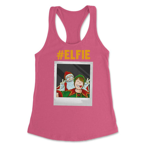 Let me take an #elfie selfie Christmas Funny Women's Racerback Tank