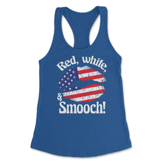4th of July Red, white, and Smooch! Funny Patriotic Lips print - Royal