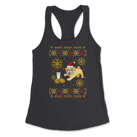 Pug Ugly Christmas Sweater Funny Humor Women's Racerback Tank