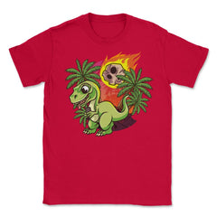 Asteroid Day T-Rex Dinosaur Hilarious Character Space Meme graphic - Red