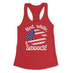 4th of July Red, white, and Smooch! Funny Patriotic Lips print - Red