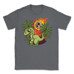 Asteroid Day T-Rex Dinosaur Hilarious Character Space Meme graphic - Smoke Grey