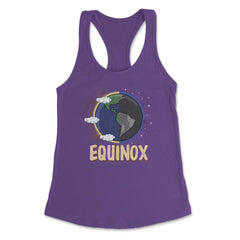 March Equinox on Earth Day & Night Cool Gift print Women's Racerback - Purple