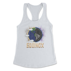 March Equinox on Earth Day & Night Cool Gift print Women's Racerback - White