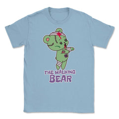 The Walking Bear Funny Halloween Zombie Bear Unisex T-Shirt - Light Blue