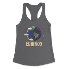 March Equinox on Earth Day & Night Cool Gift print Women's Racerback - Dark Grey