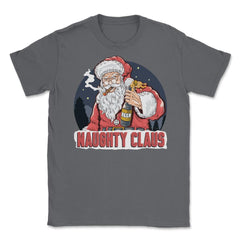 XMAS Naughty Claus Funny Humor T-Shirt Tee Gift Unisex T-Shirt - Smoke Grey