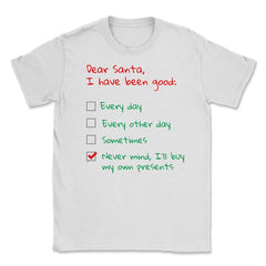 Santa Check list Funny Humor XMAS T-Shirt Gifts Unisex T-Shirt - White