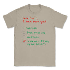 Santa Check list Funny Humor XMAS T-Shirt Gifts Unisex T-Shirt - Cream