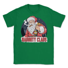 XMAS Naughty Claus Funny Humor T-Shirt Tee Gift Unisex T-Shirt - Green