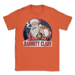 XMAS Naughty Claus Funny Humor T-Shirt Tee Gift Unisex T-Shirt - Orange