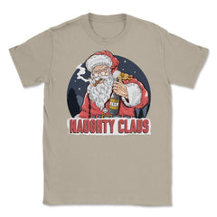 XMAS Naughty Claus Funny Humor T-Shirt Tee Gift Unisex T-Shirt - Cream