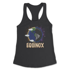 March Equinox on Earth Day & Night Cool Gift print Women's Racerback - Black